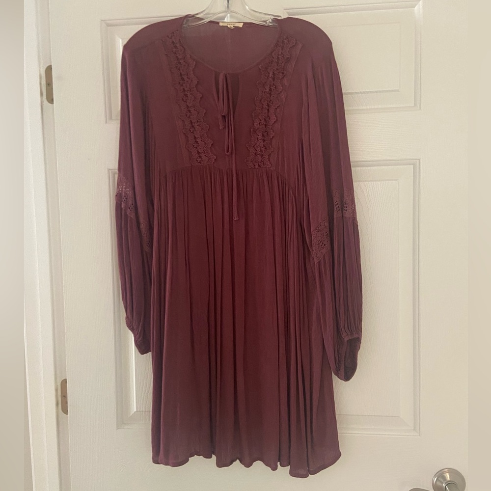 Maroon Long sleeve Dress